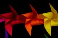 Colorful pinwheels on black background Royalty Free Stock Photo