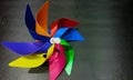 Colorful pinwheels closeup black background Royalty Free Stock Photo