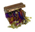 Colorful Pirate Treasure with Gold Coins Royalty Free Stock Photo