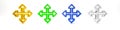 Colorful Pixel arrows in four directions icon isolated on white background. Cursor move sign. Minimalism concept. 3D
