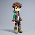 Colorful Pixel-art 3d Model Of Boy From Legend Of Wanderland