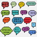 Colorful pixel art sale labels