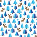 Colorful Pixel Pattern with winter wonderland Elements