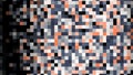 Colorful pixelated flowing background, seamless loop. Animation. Abstract rows of blinking flat squares moving on black