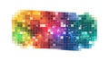 Colorful Pixelated Rectangular Pattern, Retro Disco Effect, vector design Generative AI Royalty Free Stock Photo