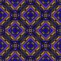 Colorful pixeled mosaic seamless pattern. Vector digital background. Geometric halftone backdrop. Tribal ethnic style squares