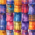 Colorful Plaid Kilts with Leather Belts Royalty Free Stock Photo