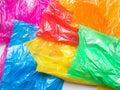 colorful plastic bags on white background Royalty Free Stock Photo