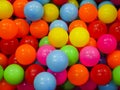 The colorful plastic balls that are in the ball pits for children to play Royalty Free Stock Photo