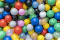 Colorful plastic balls playground indoors. texture background