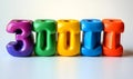 Colorful plastic blocks number 3001 Royalty Free Stock Photo