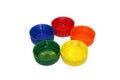 Colorful plastic bottle caps Royalty Free Stock Photo