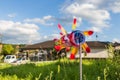 Colorful plastic bottle windmill Royalty Free Stock Photo