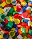 Colorful plastic bottlecaps closeup Royalty Free Stock Photo