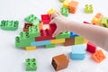 Colorful plastic bricks Royalty Free Stock Photo