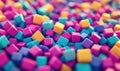 Colorful plastic building blocks scattered on a surface in vibrant hues Royalty Free Stock Photo
