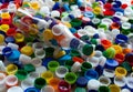 Colorful plastic caps