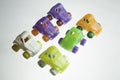 Colorful plastic cars Royalty Free Stock Photo
