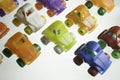 Colorful plastic cars Royalty Free Stock Photo