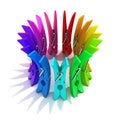 Colorful plastic clothes pegs Royalty Free Stock Photo