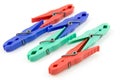 Colorful plastic clothespins Royalty Free Stock Photo