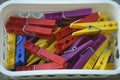 Colorful Plastic Clothespins Scattered