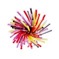 Colorful plastic cocktail straws, many plastic drinking pipes, plastic tubes for beverages on white background isolated close up Royalty Free Stock Photo