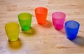 Colorful plastic cups Royalty Free Stock Photo