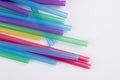 Colorful plastic drinking straws isolated over the white background in high resolution Royalty Free Stock Photo