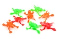 Colorful plastic frog toys Royalty Free Stock Photo