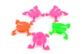 Colorful plastic frog toys Royalty Free Stock Photo