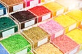 Colorful plastic granular polymer Royalty Free Stock Photo