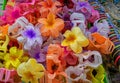 Colorful plastic hair clips pile