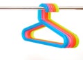 Colorful plastic hangers Royalty Free Stock Photo