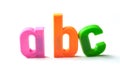 colorful plastic letters on white background - abc Royalty Free Stock Photo