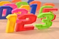 Colorful plastic numbers 123 Royalty Free Stock Photo