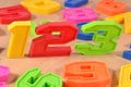 Colorful plastic numbers 123