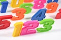 Colorful plastic numbers 123 on white Royalty Free Stock Photo