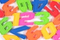 Colorful plastic numbers 123 on white Royalty Free Stock Photo