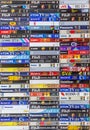 Colorful plastic and paper cases with VHS videotapes Royalty Free Stock Photo