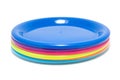 Colorful plastic plates Royalty Free Stock Photo