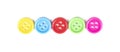 Colorful plastic sewing buttons isolated on white Royalty Free Stock Photo