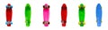 Colorful plastic skateboards isolated Royalty Free Stock Photo