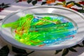 Colorful plastic spoons Royalty Free Stock Photo