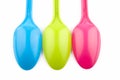 Colorful plastic spoons Royalty Free Stock Photo