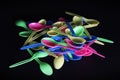 Colorful plastic spoons Royalty Free Stock Photo