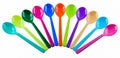 Colorful plastic spoons Royalty Free Stock Photo