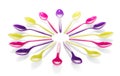 Colorful plastic spoons isolated Royalty Free Stock Photo