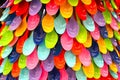 Colorful plastic spoons in a row Royalty Free Stock Photo