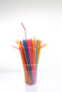 colorful plastic straws in a cup Royalty Free Stock Photo